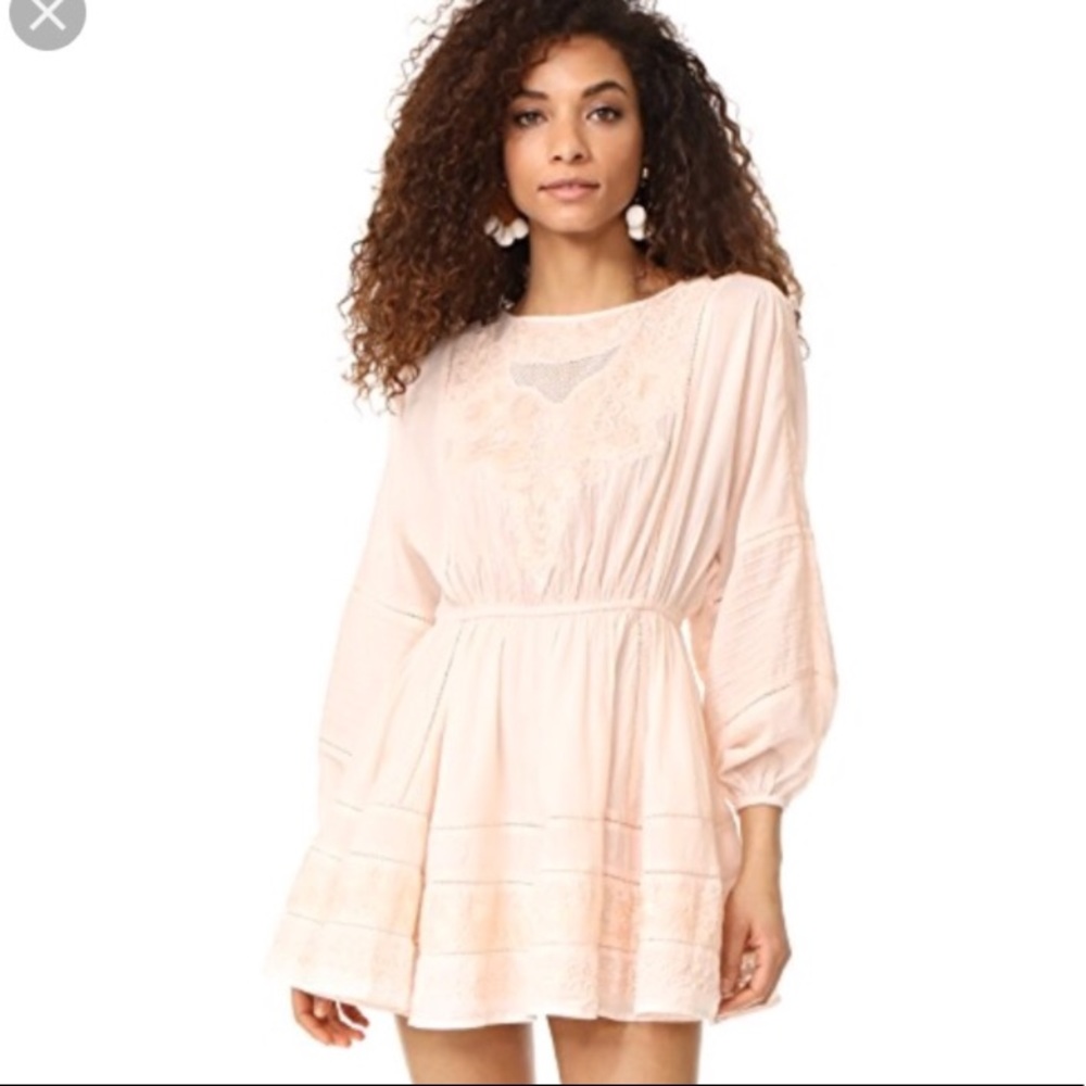 LoveShackFancy Noelle Mini Dress in Blush